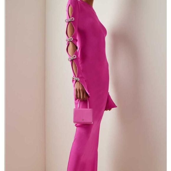 Mach & Mach Crystal Bow Adorned Knit Maxi Dress - Picture 6 of 9